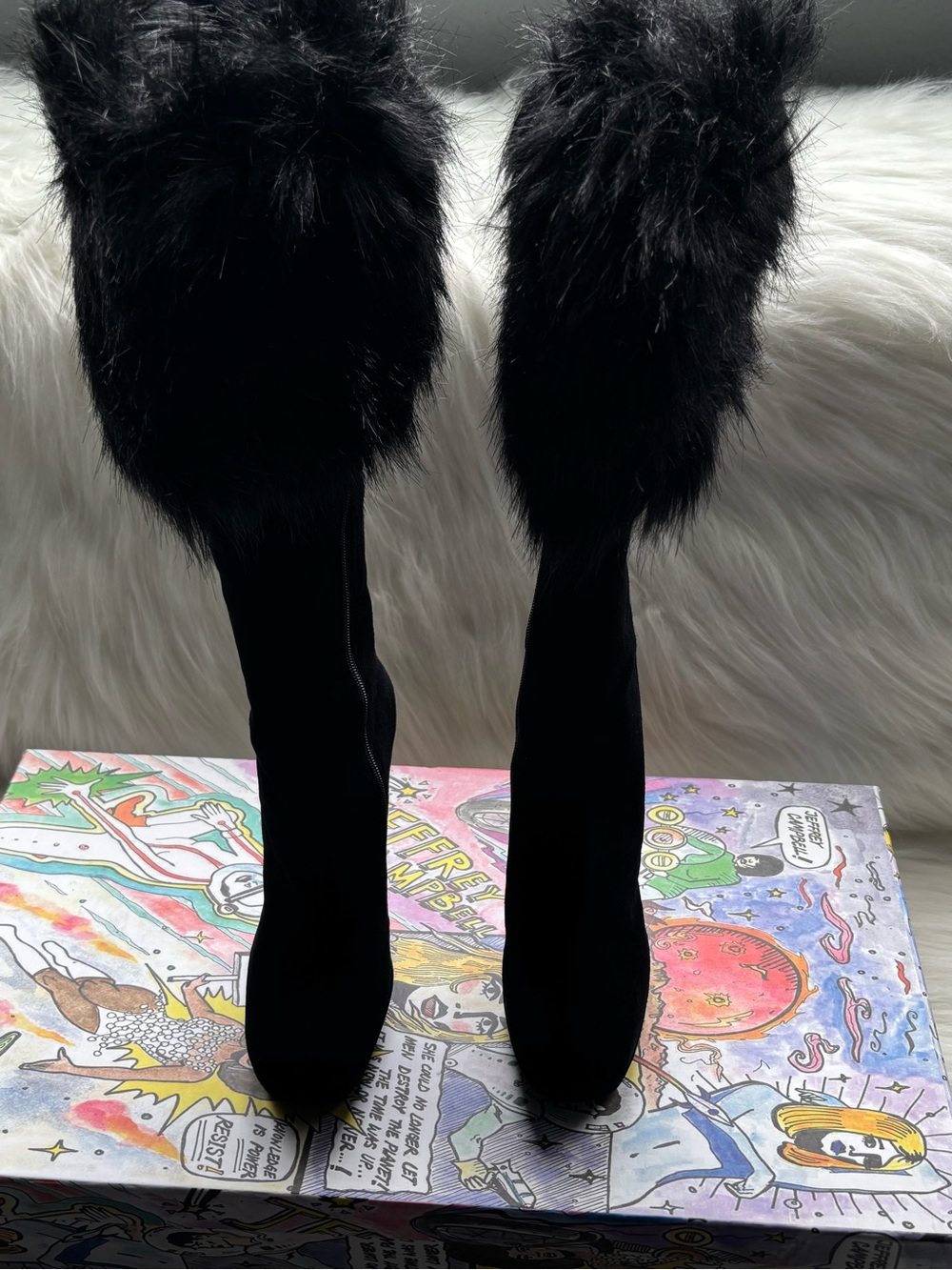 JEFFREY CAMPBELL “CRUELLA” FAUX CUFF “ DRAMATIC” STILETTO BOOT  SIZE 7 M $225.